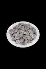 10 mm Ortadan Delikli Desenli Eskitme Gümüş Pul Payet 30 Gr (Tülbent, Oya, Havlu Malzemesi)