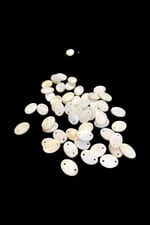 10x14 mm Oval Çift Delikli Krem Pul Doğal Taş Boncuk (25 Adet)