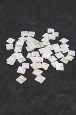 11x11 mm Yandan Delikli Kare Pul Doğal Taş Takı Aksesuar Malzemesi (35 Adet)