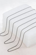 1,2 mm Siyah Top Zincir Aksesuar Takı Malzemesi 2 Metre
