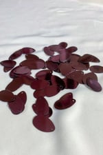 13x22 mm Damla Yandan Delikli Mürdüm Pul Payet 25 Gram (Tülbent, Oya, Havlu Malzemesi)