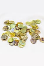 15 mm Çift Delikli Naturel Pul Doğal Taş Takı, Aksesuar Malzeme (60 Adet)