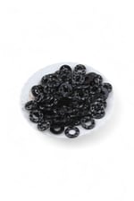 16x4 mm Yuvarlak Halka Desen Siyah Dikme Taş (100 Adet)