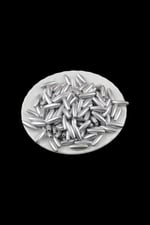 18x6 mm Arpa Boncuk Gri Plastik Boyalı (75 Adet)