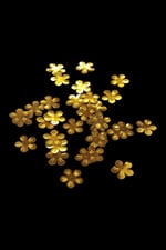 2 Cm Gold Papatya Desen Ortadan Delikli Pul Payet 25 Gr (Tülbent, Oya, Havlu Malzemesi)