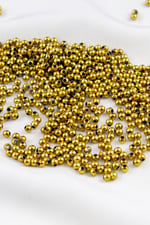 2 Renk Karışık Gold Tonunda 4 mm Plastik İnci Boncuk Aksesuar Malzemesi (25 Gr)