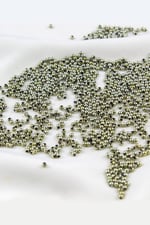 2 Renk Karışık Kaplama Yeşil 3 mm Plastik İnci Boncuk Takı Aksesuar Malzemesi (25 Gr)