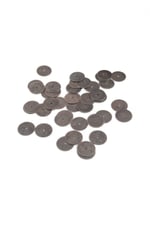 20 mm Eskitme Gümüş Ortadan Delikli Metal Pul Payet (30 Gr 20 Adet)