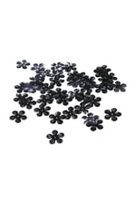 20 mm Siyah Papatya Desen Ortadan Delikli Pul Payet 25 Gr (Tülbent, Oya, Havlu Malzemesi)