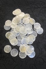 20 mm Yandan Delikli Doğaltaş Çanta Pulu (30 Adet 16 Gram)