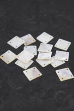 20x20 mm 4 Delikli Pul Doğal Taş Takı Aksesuar Malzemesi (15 Adet)