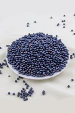 4 mm 2 Renk Koyu Lacivert Plastik İnci Boncuk Aksesuar Takı Malzemesi (25 Gr)