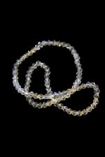4 mm Açık Bej Piramit Kristal Cam Boncuk 1 Dizi - (85 Adet)