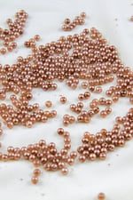 4 mm Açık Parlak Bronz Plastik İnci Boncuk Aksesuar Takı Malzemesi (25 Gr)