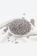 4 mm Basık Gümüş Kaplama CCB Plastik İnci Boncuk Aksesuar Malzemesi (25 Gr)