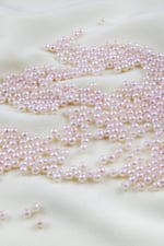 4 mm Çift Renk Karışık Lilamsı Açık Gri Plastik İnci Boncuk Malzemesi (25 Gr)