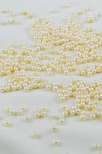 4 mm Çift Renk Krem Tonu Plastik İnci Boncuk Aksesuar Takı Malzemesi (25 Gr)