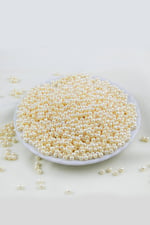 4 mm Çift Renk Krem Tonu Plastik İnci Boncuk Aksesuar Takı Malzemesi (25 Gr)