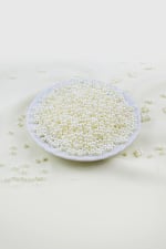 4 mm Ekru Plastik İnci Boncuk Aksesuar Takı Malzemesi (25 Gr)