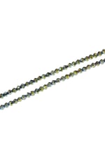 4 mm Kaplama Yeşil Piramit Kristal Cam Boncuk 1 Dizi - (85 Adet)