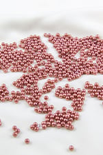 4 mm Koyu Pembe Şeker Plastik İnci Boncuk Aksesuar Takı Malzemesi (25 Gr)