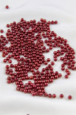4 mm Orta Renk Bordo Plastik İnci Boncuk Aksesuar Takı Malzemesi (25 Gr)