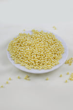4 mm Soluk Sarı Plastik İnci Boncuk Aksesuar Takı Malzemesi (25 Gr)