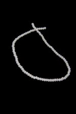 4 mm Süt Beyaz Basık Kristal Cam Boncuk 1 Dizi - (110 Adet)