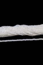 4 mm Süt Beyaz Basık Kristal Cam Boncuk 1 Dizi - (110 Adet)