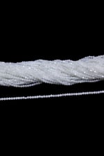 4 mm Süt Beyaz Piramit Kristal Cam Boncuk 1 Dizi - (85 Adet)
