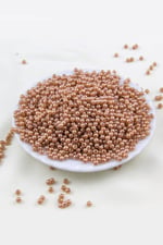 4 mm Turuncumsu Kahve Plastik İnci Boncuk Aksesuar Takı Malzemesi (25 Gr)