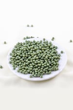 5 mm Fıstık Yeşil Cam İnci Boncuk Aksesuar Takı Malzemesi (30 Gr 160 Adet)