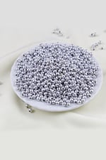5 mm Gümüş Plastik İnci Boncuk Aksesuar Malzemesi (25 Gr)
