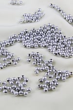 5 mm Gümüş Tonu Plastik İnci Boncuk Aksesuar Malzemesi (25 Gr)