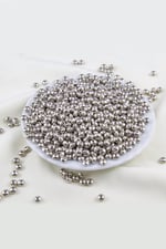 6 mm Basık Gümüş Kaplama CCB Yatsı Plastik İnci Boncuk Aksesuar Malzemesi (25 Gr)