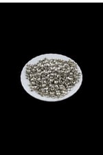 6 mm Bombeli Gümüş Çift Delikli Pirinç Pul Payet (30 Gr 260 Adet)