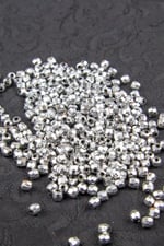 6 mm Gümüş Plastik Boncuk Aksesuar Takı Malzemesi (25 Gram)