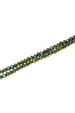 6 mm Kaplama Yeşil Kristal Cam Boncuk 1 Dizi - (80-85 Adet)