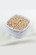 6 mm Koyu Krem Cam İnci Boncuk Aksesuar Takı Malzemesi (30 Gr 105 Adet)