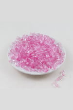 6x13 mm Şeffaf Şeker Pembe Arpa Boncuk Aksesuar (25 Gram)