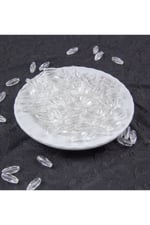 6x15 mm Şeffaf Arpa Akrilik Boncuk Aksesuar (25 Gram)