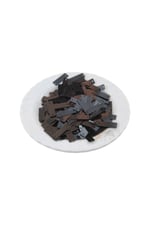6x20 mm Siyah Diktörtgen Çift Delikli Plastik Pul Payet 30 Gr (Tülbent, Oya, Havlu Malzemesi)