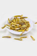 6x32 mm Tek Delikli Deve Dişi Modeli Sarı Doğal Taş Boncuk (20 Gram Yaklaşık 15 Adet)