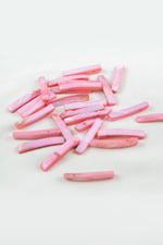6x35 mm Pembe Tek Delikli Çubuk Model Doğal Taş Boncuk (10 Adet)