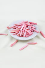 6x35 mm Pembe Tek Delikli Çubuk Model Doğal Taş Boncuk (10 Adet)