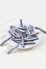 6x45 mm Haki Renk Çift Delikli Çubuk Doğal Taş Boncuk (10 Adet)