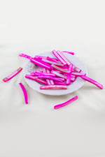 6x45 mm Pembe Çift Delikli Çubuk Doğal Taş Boncuk (10 Adet)