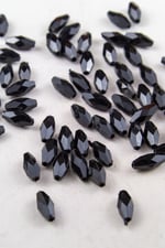 7x15 Ekose Kesim Siyah Arpa Akrilik Boncuk Aksesuar (25 Gram)