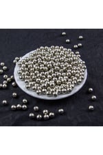 8 mm Dünya CCB Kaplama Gümüş Boncuk Aksesuar Takı Malzemesi (25 Gram)