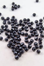 8 mm Dünya Siyah Ekose Kesim Akrilik Boncuk Aksesuar Takı Malzemesi (25 Gram)